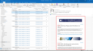 Outlook Newsletter Display size